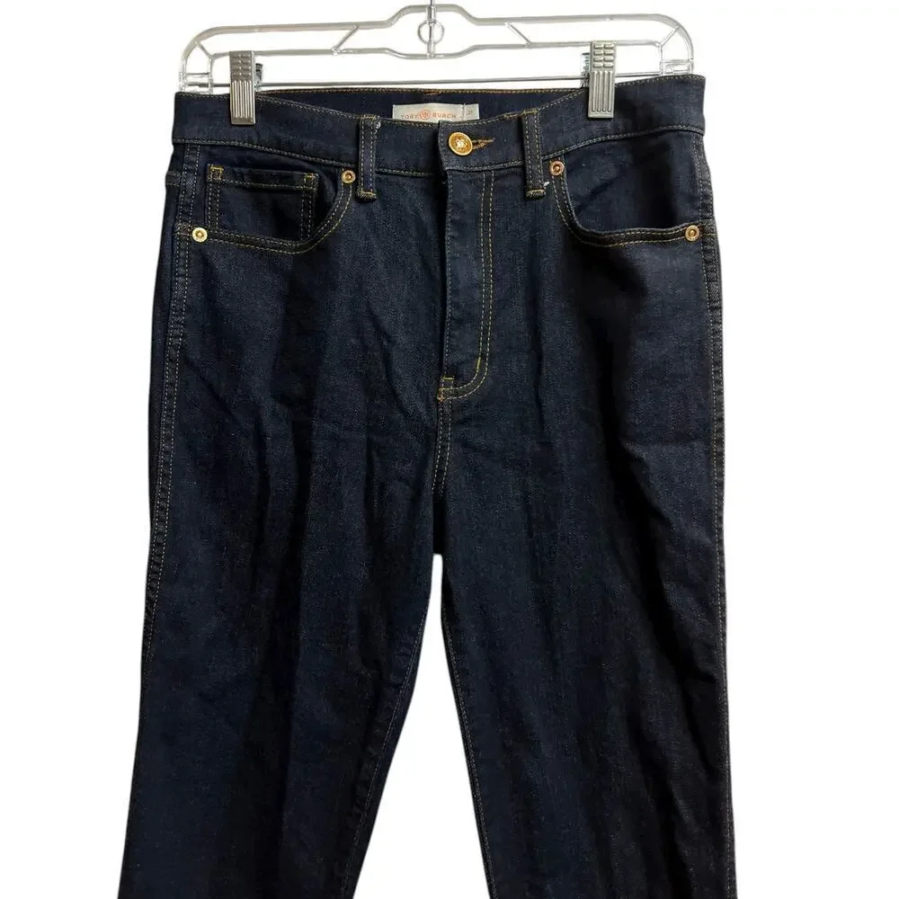 Tory Burch Straight Leg Jeans Dark Wash 27